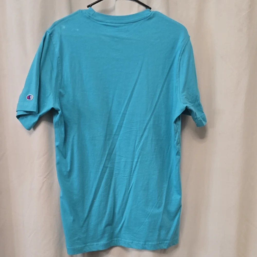 Champion Men's Turquoise Blue Short-Sleeve Logo Tee - Picture 3 of 3